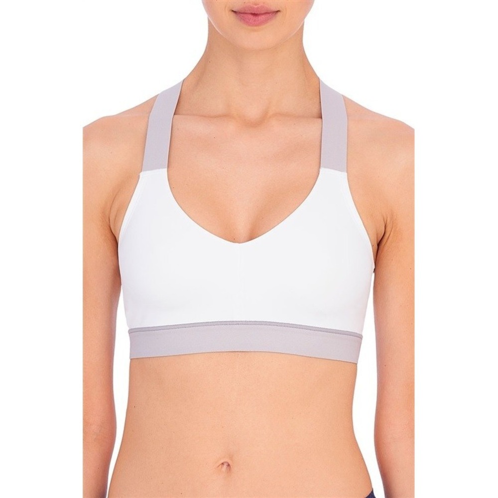 NWT Natori S NATORI RACERBACK SPORTS BRALETTE 755245 White 115360 - Picture 2 of 5